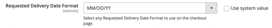 MM/DD/YY Delivery Date Format Selected In Backend